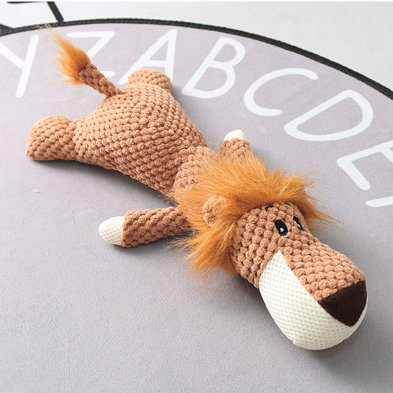 Plush squeaky wolf character chew toy for dogs