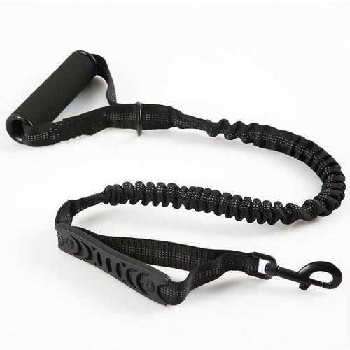 Heavy-duty retractable dog lead for big dogs, black nylon tape