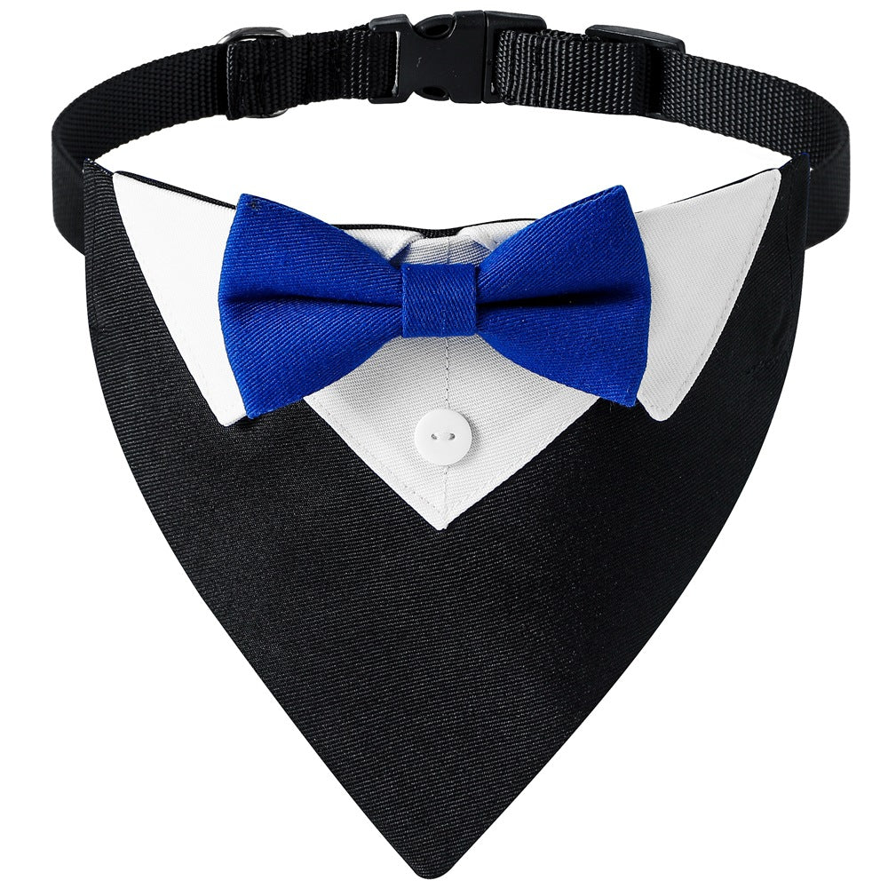 Wedding dog scarf colour options, black and blue