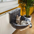 Radiator hammock bed for cats and small dogs hooked over radiator