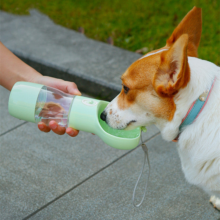 2-in-1 travel water and food cup for dogs, compact apple design