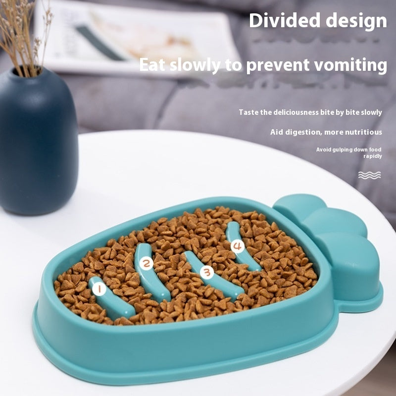 Anti-tip slow feeder bowl weighted base close-up