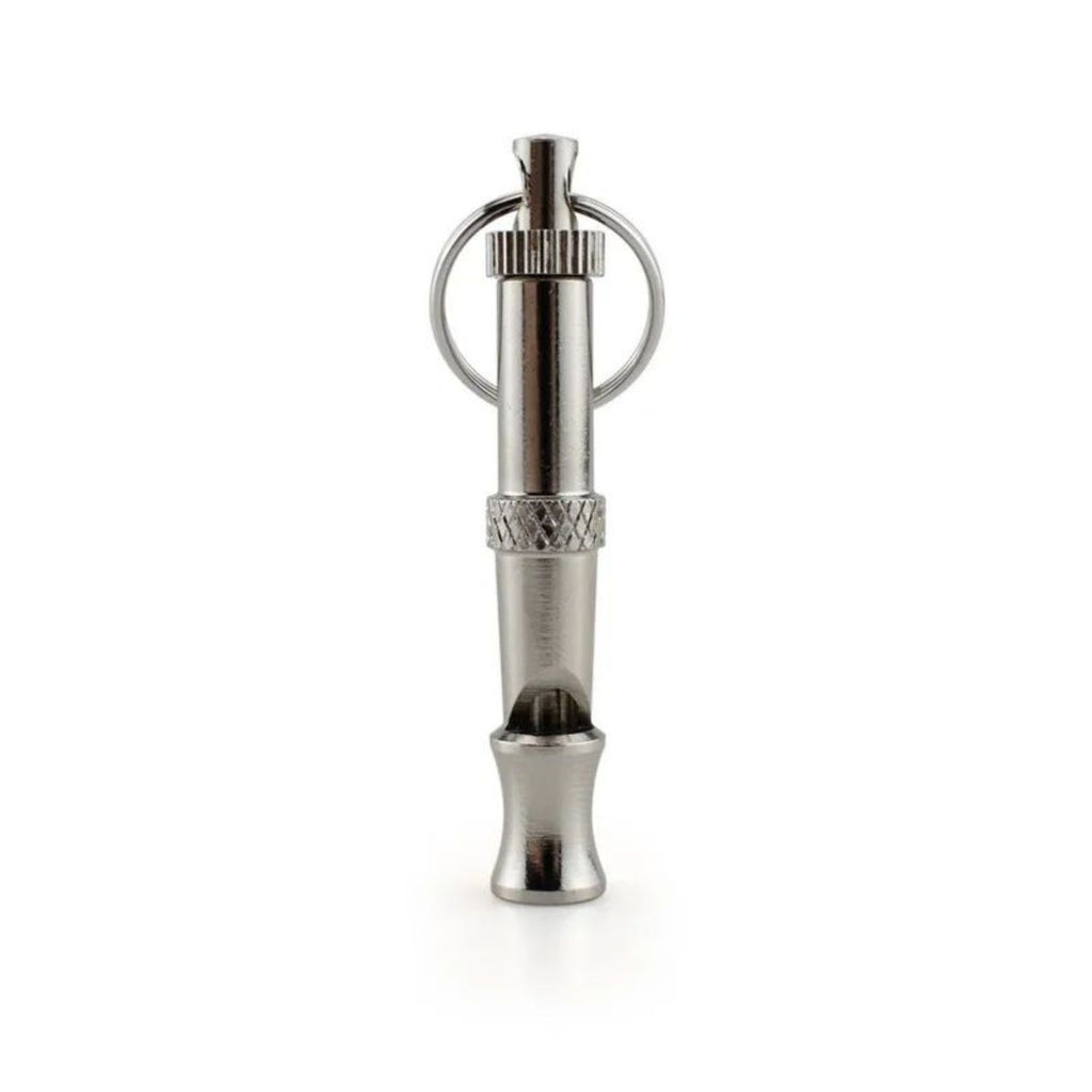 Close-up of adjustable pitch dial on ultrasonic dog training whistle