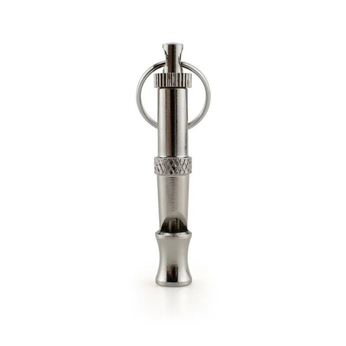 Close-up of adjustable pitch dial on ultrasonic dog training whistle