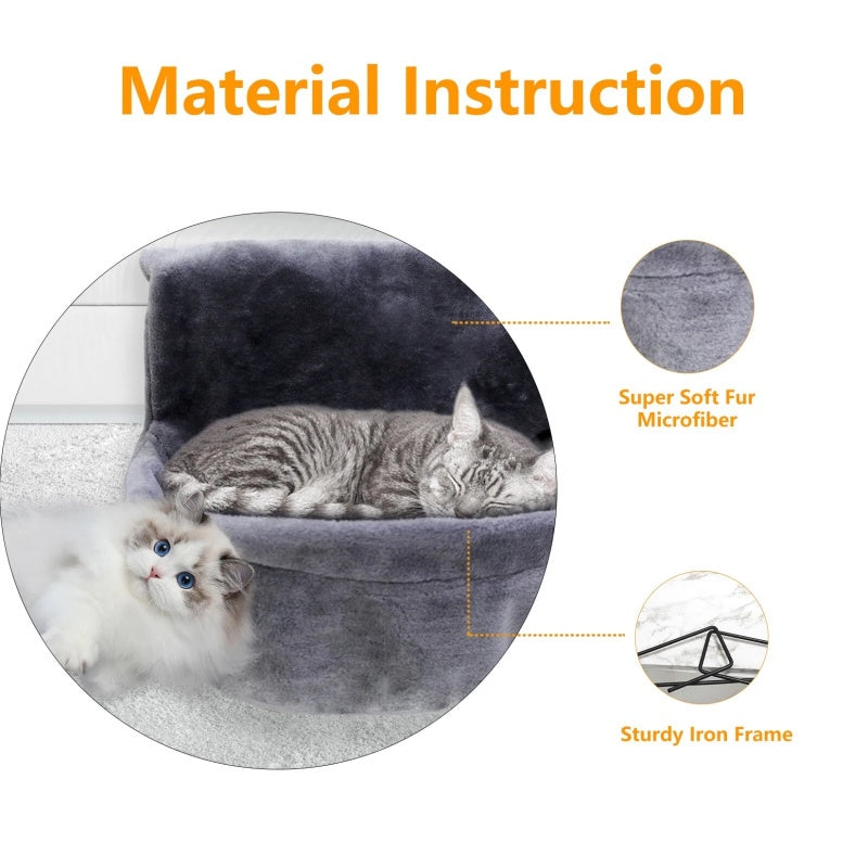 Radiator hammock bed faux-fur fleece cover texture close-up