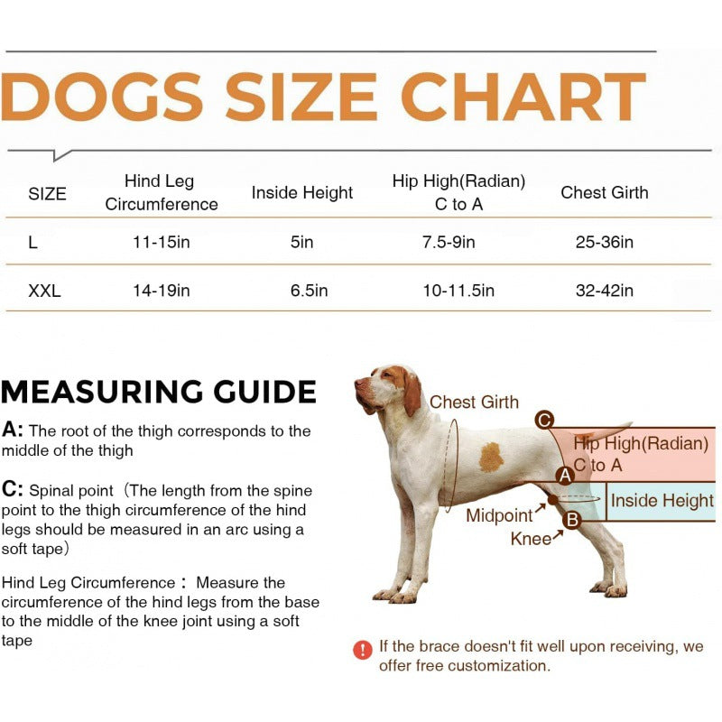 Side view of dog hip and joint support harness showing chest strap fit