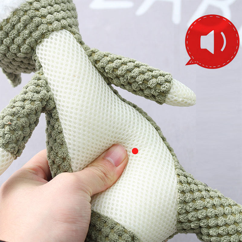 Small dog chewing plush squeaky elephant toy