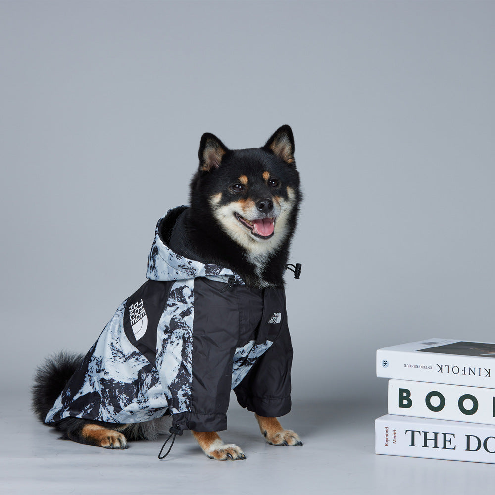Windproof winter dog coat size chart for small to extra large dogs